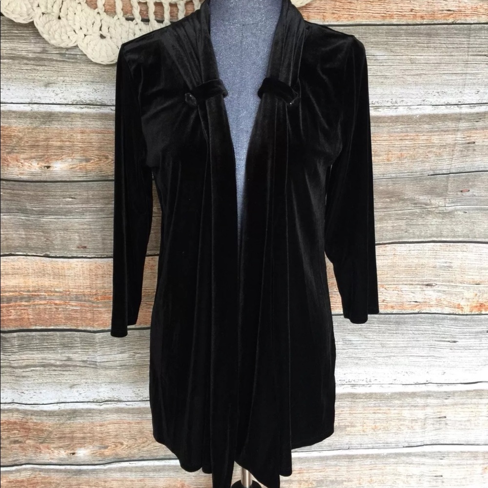 Jaclyn Smith Black Velvet Cardigan